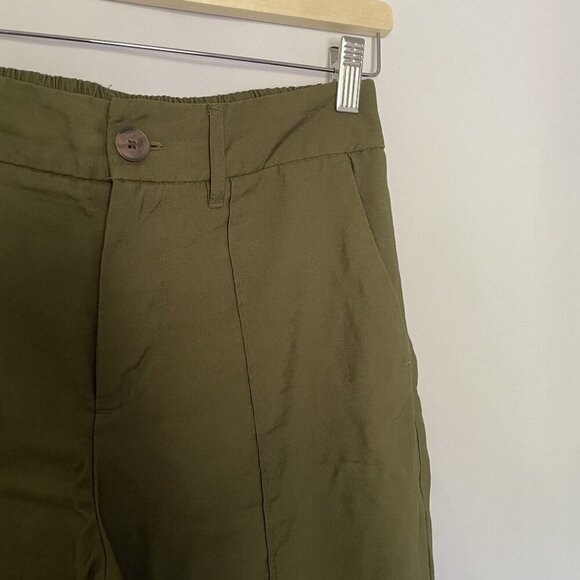 A New Day Womens Olive Green High-Waisted Pants Size 6 casual comfortable pocket - Picture 2 of 8